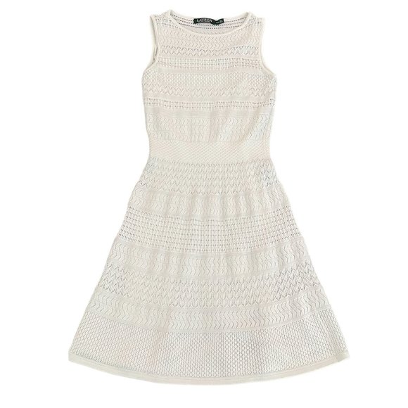 Lauren Ralph Lauren Dresses & Skirts - Lauren Ralph Lauren Women's White Sleeveless Knitted Dress, Size PXS